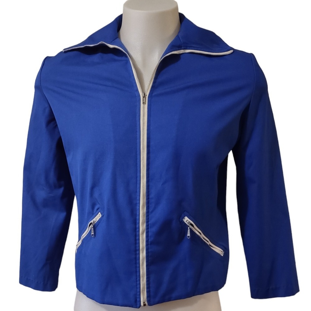 Vintage White Stag Jacket Large‎ Women's Adult Ladies Full Zip Pockets Blue USA